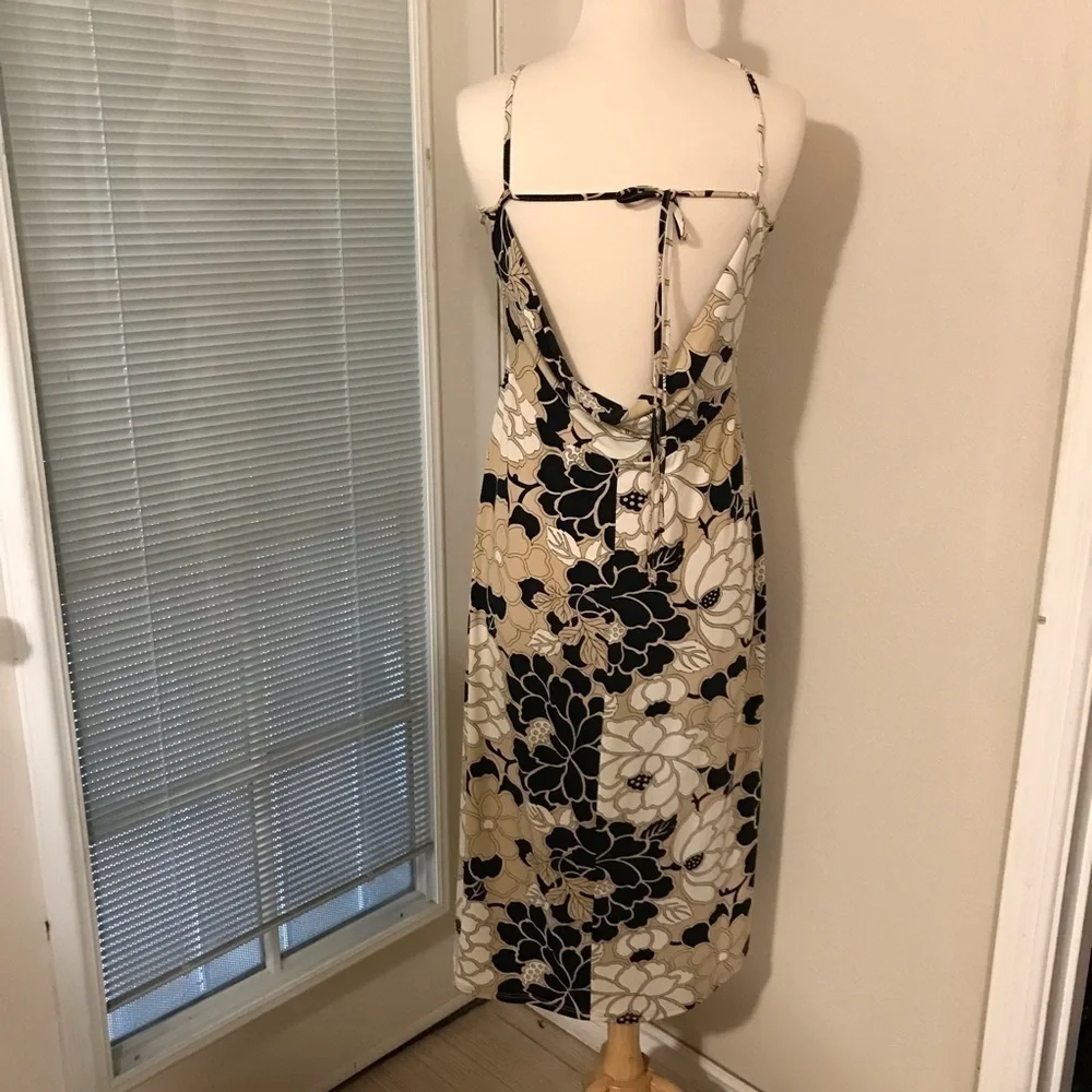 BCBG MAXAZRIA Cross back halter straps summer dress sz L - Picture 3 of 6